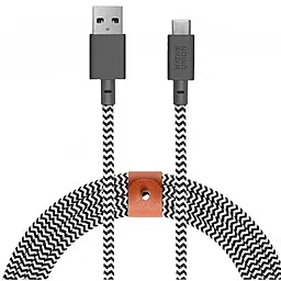 USB Кабель Native Union Belt Cable USB-A to USB-C (3m) Zebra  (BELT-KV-AC-ZEB-3)