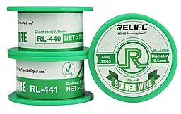 Припой проволочный RL-440, 0.5мм 40 г Sn20/Pb80 на катушке Relife