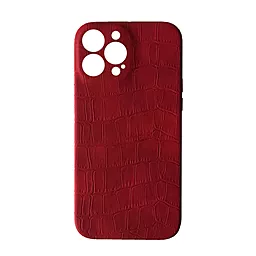 Чехол Apple Leather Case Full Camera Crocodile for iPhone 13 Pro  Red