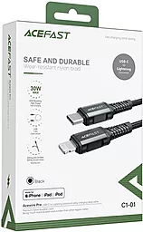 Кабель USB PD AceFast C1-01 20w 3a 1.2m USB Type-C to lightning cable black - миниатюра 4