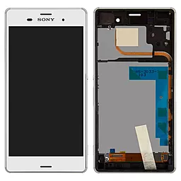 Дисплей Sony Xperia Z3 Dual (D6633) з тачскріном і рамкою, оригінал, White