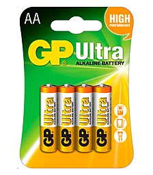 Батарейки GP AA / LR6 Ultra (15AUHM-2UE4) 4шт 1.5 V
