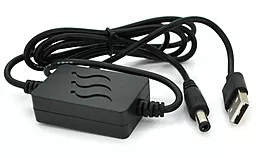 USB Кабель EasyLife USB-A - DC 5.5x2.5 1А з перетворювачем 5v -> 12v black