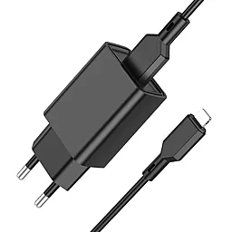 Сетевое зарядное устройство Borofone BA68A Glacier Lightning Cable Black - миниатюра 2