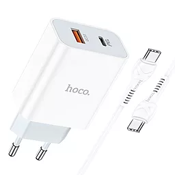 Сетевое зарядное устройство Hoco C97A PD/QC3 20W 3A + USB C-C Cable White
