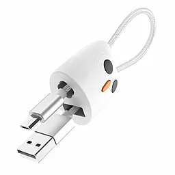 USB Кабель Hoco  KX2 Kikibelief Silicone Case 2.4A 0.24M micro USB Cable White