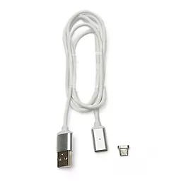 Кабель USB PowerPlant Magnetic micro USB Cable White (DV00DV4060) - миниатюра 2