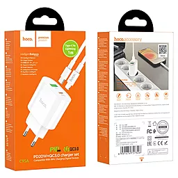 Сетевое зарядное устройство Hoco C95A Lineal PD20W+QC3.0 + USB Type-C - Lightning Cable White - миниатюра 6