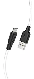 Кабель USB Hoco X21 Plus Silicone 2M micro USB Cable Black/White - миниатюра 2