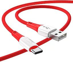 Кабель USB Hoco X70 Ferry USB 3A Type-C Cable Red - миниатюра 3