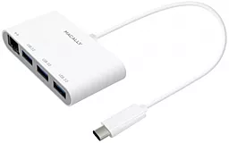 USB Type-C хаб Macally USB-C to USB 3.03/Ethernet White (UCHUB3GB)