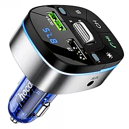 Автомобильное зарядное устройство с FM-модулятором Hoco E71 Crystal 18W QC3.0 Dark Blue - миниатюра 2