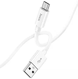Кабель USB Hoco X87 Magic Silicone 2.4A micro USB Cable White - миниатюра 4