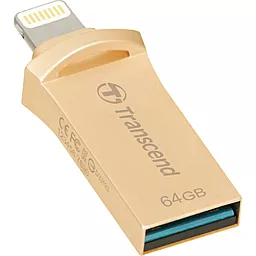 Флешка Transcend 64GB JetDrive Go 500 Gold USB 3.1/Lightning (TS64GJDG500G) - мініатюра 3