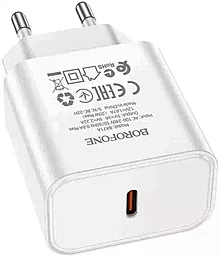 Сетевое зарядное устройство Borofone BA71A 20W PD USB-C White - миниатюра 3