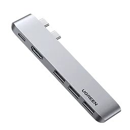USB Type-C концентратор (хаб) мультипортовий Ugreen CM251 5-in-2 USB C Hub for MacBook Pro/Air Space Gray (60559)