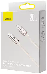 Кабель USB PD Baseus Crystal Shine 20W 2M USB Type-C - Lightning Cable Pink (CAJY001404) - миниатюра 6