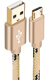 Кабель USB Siyoteam Metal Braided USB micro USB Cable Gold