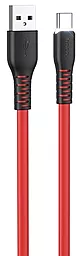 Кабель USB Hoco X44 Soft Silicone USB Type-C  Red