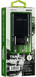 Сетевое зарядное устройство Optima Grater OP-HC01 3USB 3.1A + USB Type-C Cable Black - миниатюра 4