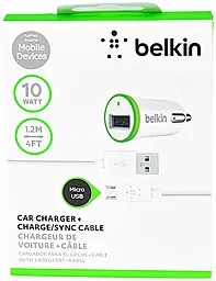 Автомобільний зарядний пристрій Belkin 1 USB 2.1A + USB Cable Micro USB White (BK668) - мініатюра 4