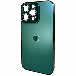 Чехол AG Glass Sapphire Frame MagSafe Logo for Apple iPhone 15 Pro Max Cangling Green