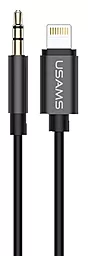 Аудио кабель Usams Aux mini Jack 3.5 mm - Lightning M/M Cable 1 м black (US-SJ093)