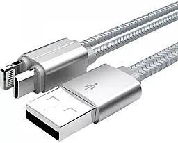 Кабель USB LDNio LC86 2-in-1 USB Lightning/micro USB Cable Grey - миниатюра 2