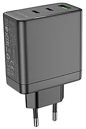 Сетевое зарядное устройство Borofone BN12 Manager 65w PD 2xUSB-C/USB-A ports fast charger black - миниатюра 3