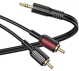 Аудио кабель Borofone BL11 mini Jack 3.5mm - 2xRCA M/M Cable 1.5 м black - миниатюра 3