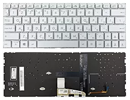 Клавиатура для ноутбука Asus UX334 series c подсветкой клавиш, без рамки, White