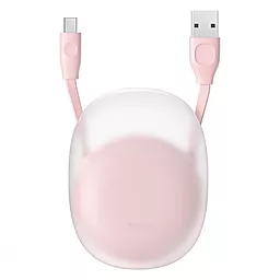 Кабель USB Baseus Let's Go Little Reunion One-Way Stretchable 10w USB Type-C cable Pink (CATRN-24)