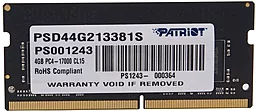 Оперативная память для ноутбука Patriot Signature Line 4GB DDR4 2133MHz (PSD44G213381S)