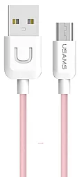Кабель USB Usams U Turn micro USB Cable Pink (US-SJ098)