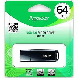 Флешка Apacer AH336 64GB (AP64GAH336B-1) Black - миниатюра 5