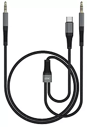 Аудио кабель XO NB178B AUX mini Jack 3.5 mm - USB Type-C + mini Jack 3.5 mm M/M Cable 1 м black