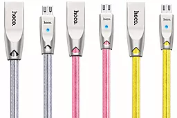 Кабель USB Hoco U9 Zinc Alloy Jelly Knitted Brainded micro USB Cable Silver - миниатюра 3