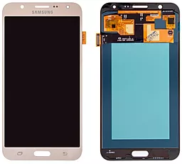 Дисплей Samsung Galaxy J7 J700 2015 з тачскріном, (OLED), Gold