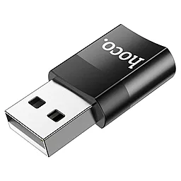 Адаптер-переходник Hoco UA17 M-F 2.0 USB-A -> USB Type-C Black - миниатюра 3