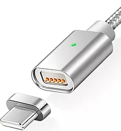 Магнитный кабель Magic Magnet Clip-On USB Type-C Cable Silver - миниатюра 3
