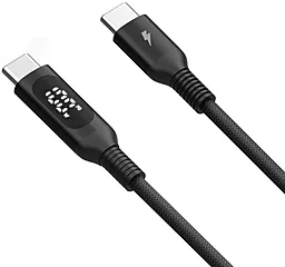 Кабель USB Momax Elitelink LED Display 1.2M 100W USB Type-C - Type-C Cable Black (DC22D) - миниатюра 3