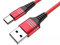 Кабель USB Hoco U46 Tricyclic Silicone USB Type-C Cable Red