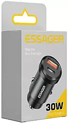 Автомобильное зарядное устройство Essager 30W Gyroscope Mini Charger USB-A-C Black (ECCAC-TL01) - миниатюра 4