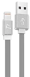 Кабель USB Hoco UPL18 Waffle Lightning Cable Flat 0.3M 2.1A Gray