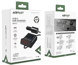 Автомобильное зарядное устройство с быстрой зарядкой AceFast Fast Charge Car HUB B8 Black - миниатюра 4