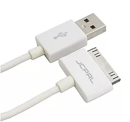 Кабель USB JCPAL 30-pin to USB 1m White (JCP6030) White