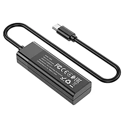 USB Type-C хаб Hoco HB25 Easy 4-in-1 Hub black - миниатюра 4
