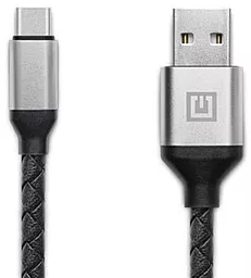Кабель USB REAL-EL Premium Leather USB Type-C Cable Black
