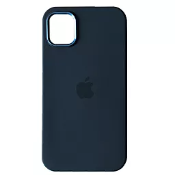 Чехол Epik Silicone Case Metal Frame для iPhone 14 Plus Midnight blue