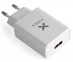 Сетевое зарядное устройство с быстрой зарядкой Vinga Quick Wall Charger 18w QC3.0 home charger white (VWCQAW) - миниатюра 2